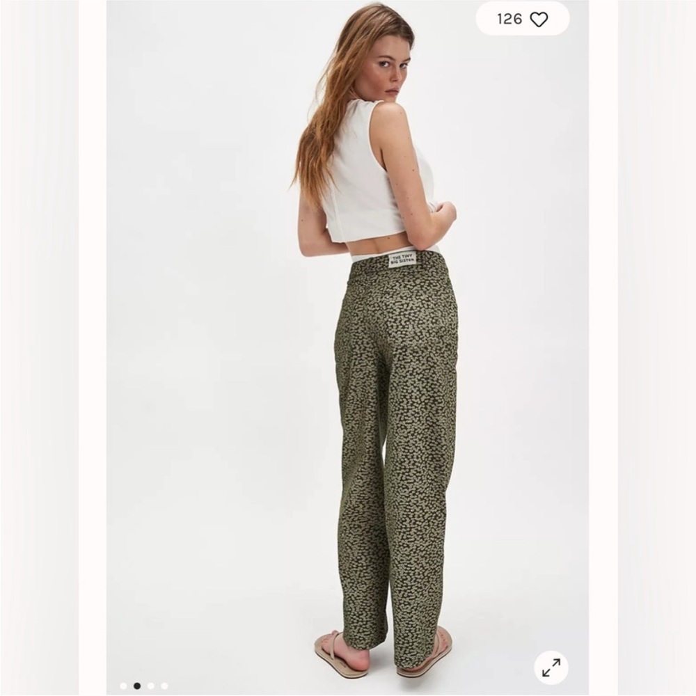 FP Movement by Free People Green Patterned Wide Leg Pants 100% cotton - Picture 10 of 16